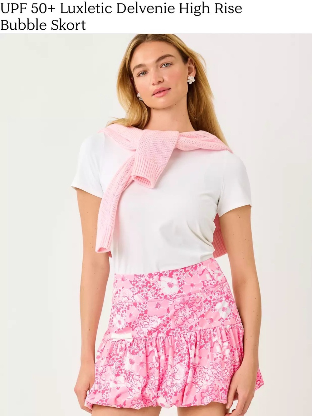 High-Rise Mini Skort in Pink Floral Lilly Pulitzer Size S NWT